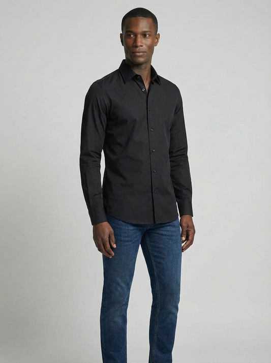 The Lumiere Black Tailored Shirt