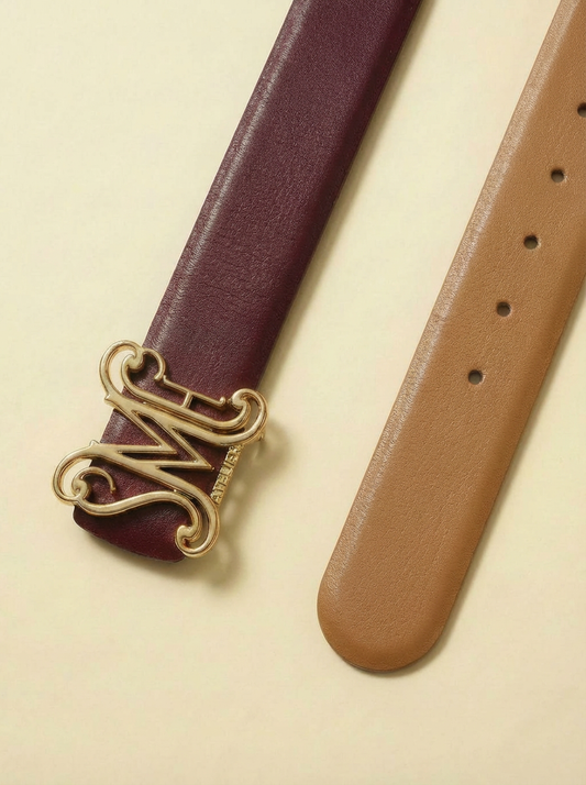 The Atelier Prive Wine Red/Tan Belt